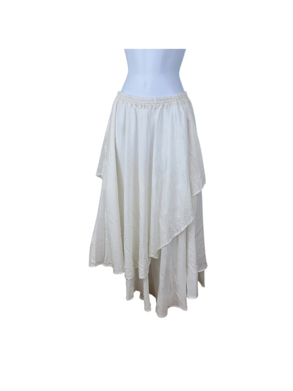 Renaissance Skirt Boho Small Medium Large Festival Midi Layer Stretch Waist Vtg